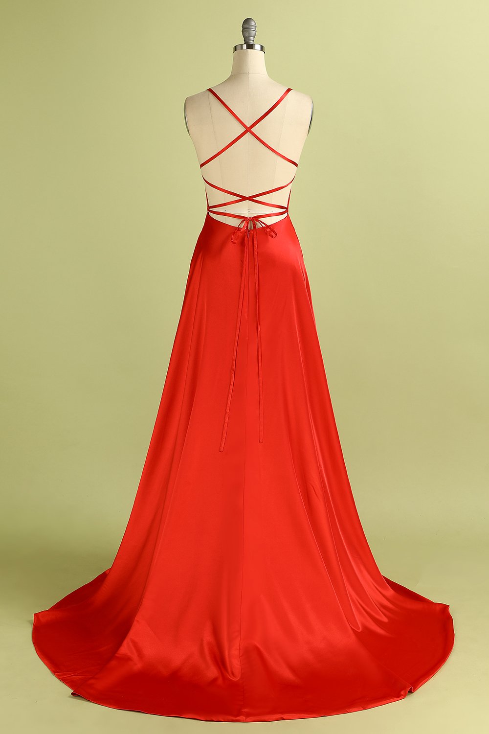 Backless Satin Prom Dress