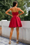 Red A-line Homecoming Dress