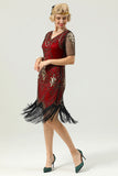 Apricot Beaded Sequin 1920s Dress with Sleeves