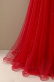 Beautiful Red Sweetheart Prom Dress with Beading