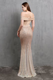 Gold Mermaid Sequin Long Prom Dress