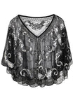 1920s Glitter Sequins Cape
