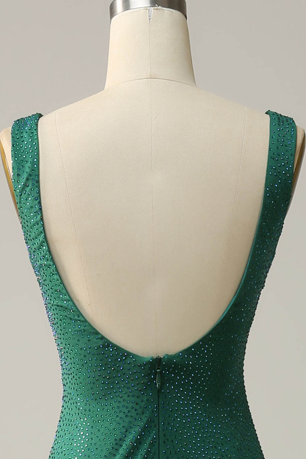Mermaid V Neck Green Long Formal Dress with Beading