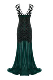 Dark Green 1920s Sequined Flapper Dress