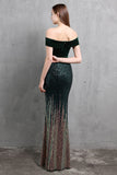 Gold Mermaid Sequin Long Prom Dress