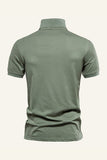 Classic Grey Green Regular Fit Collared Men's Polo Shirt