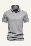Classic Grey Green Regular Fit Collared Men's Polo Shirt