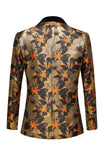 Blue Jacquard Shawl Lapel Men's 2 Piece Prom Suits