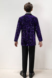 Sparkly Purple Sequins Boys' 3-Piece Formal Suit Set