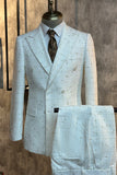 White Plaid Peak Lapel 2 Piece Men's Suits
