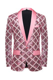 Shawl Lapel One Button Red Sequins Men's Prom Blazer