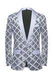 Shawl Lapel One Button Red Sequins Men's Prom Blazer