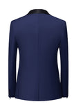Royal Blue 3 Piece Shawl Lapel Men's Prom Suits
