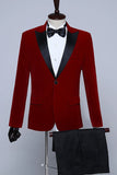 Black One-Piece Velvet Men's Tuxedo for Party