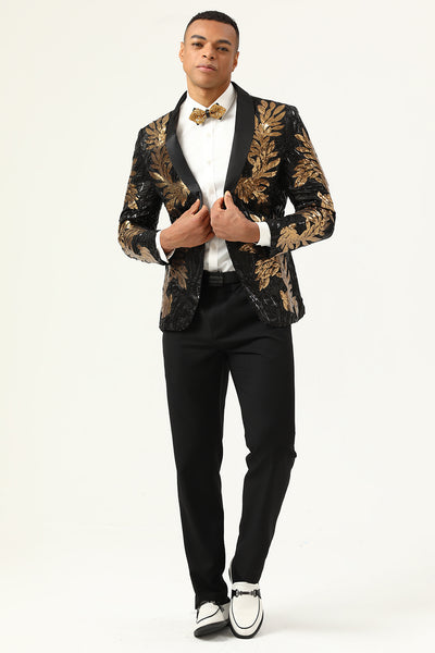 black and gold formal dress for men Men's Black And Gold Jacquard Tuxedo Suit Luxury Slim Fit Formal Wedding, Prom 2026, Gala Outfit Usa Outlet 34 Short or Extra Small