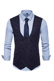 U Neck Double Breasted Men's Suit Vest