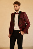 White Shawl Lapel Jacquard One Button Men's Prom Blazer