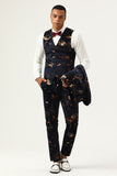 Black Notched Lapel Double Breasted Men's Prom Suits