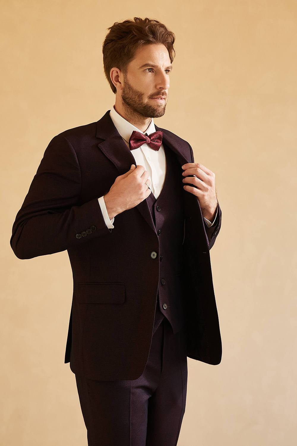 Notched Lapel Single Button Blazer for Men Wedding