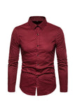 Fashion Print Long Sleeve Men's Plus Size Shirt