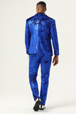 Sparkly Royal Blue Sequins 3 Piece Men's Prom Suits