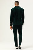 Dark Green Velvet 2 Piece Men's Prom Suits