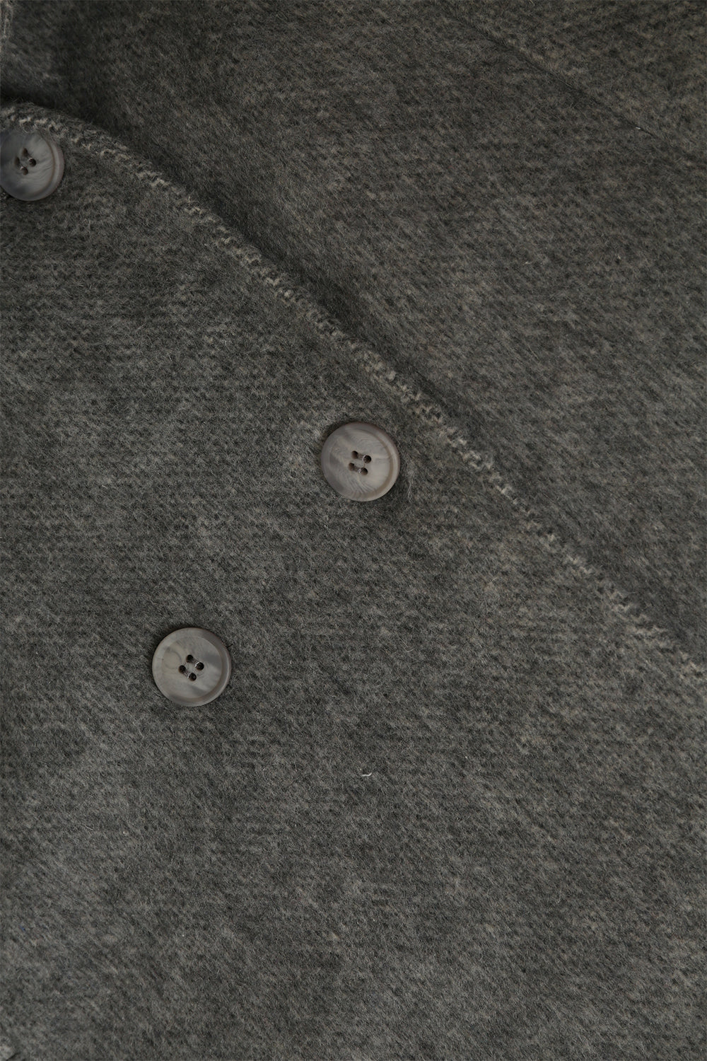 Grey Double Breasted Long Wool Blend Coat with Belt