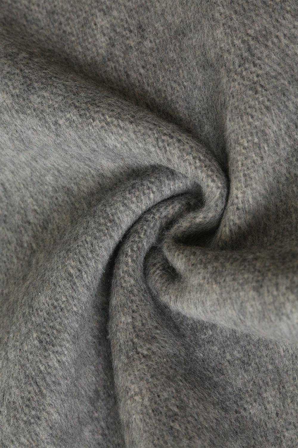 Grey Double Breasted Long Wool Blend Coat with Belt