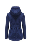 Winter Black Hooded Drawstring ZipperThickened Padded Jacket