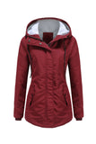 Winter Black Hooded Drawstring ZipperThickened Padded Jacket