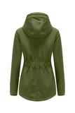 Winter Black Hooded Drawstring ZipperThickened Padded Jacket