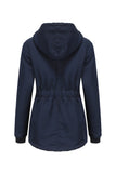 Winter Black Hooded Drawstring ZipperThickened Padded Jacket
