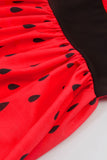 Red Watermelon Printed Vintage 1950s Dress