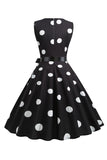 Light Blue Polka Dots Vintage 1950s Dress