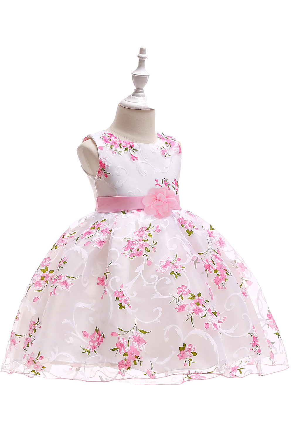 Cute Sleeveless Pink Girls' Party Dress
