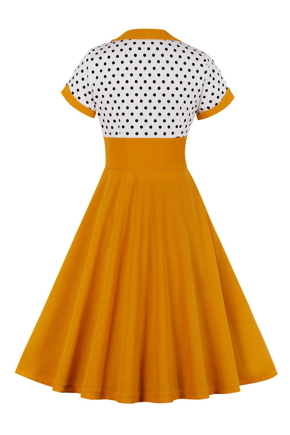 Black Polka Dots Swing 1950s Dress with Short Sleeves