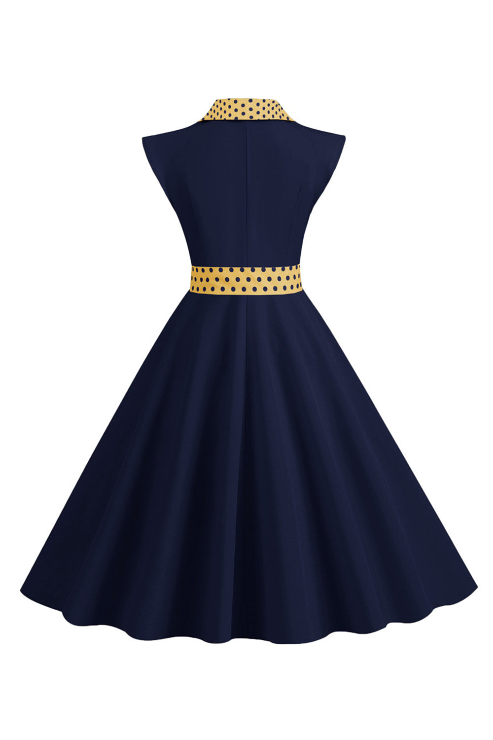 Black Polka Dots Swing 1950s Dress With Bow