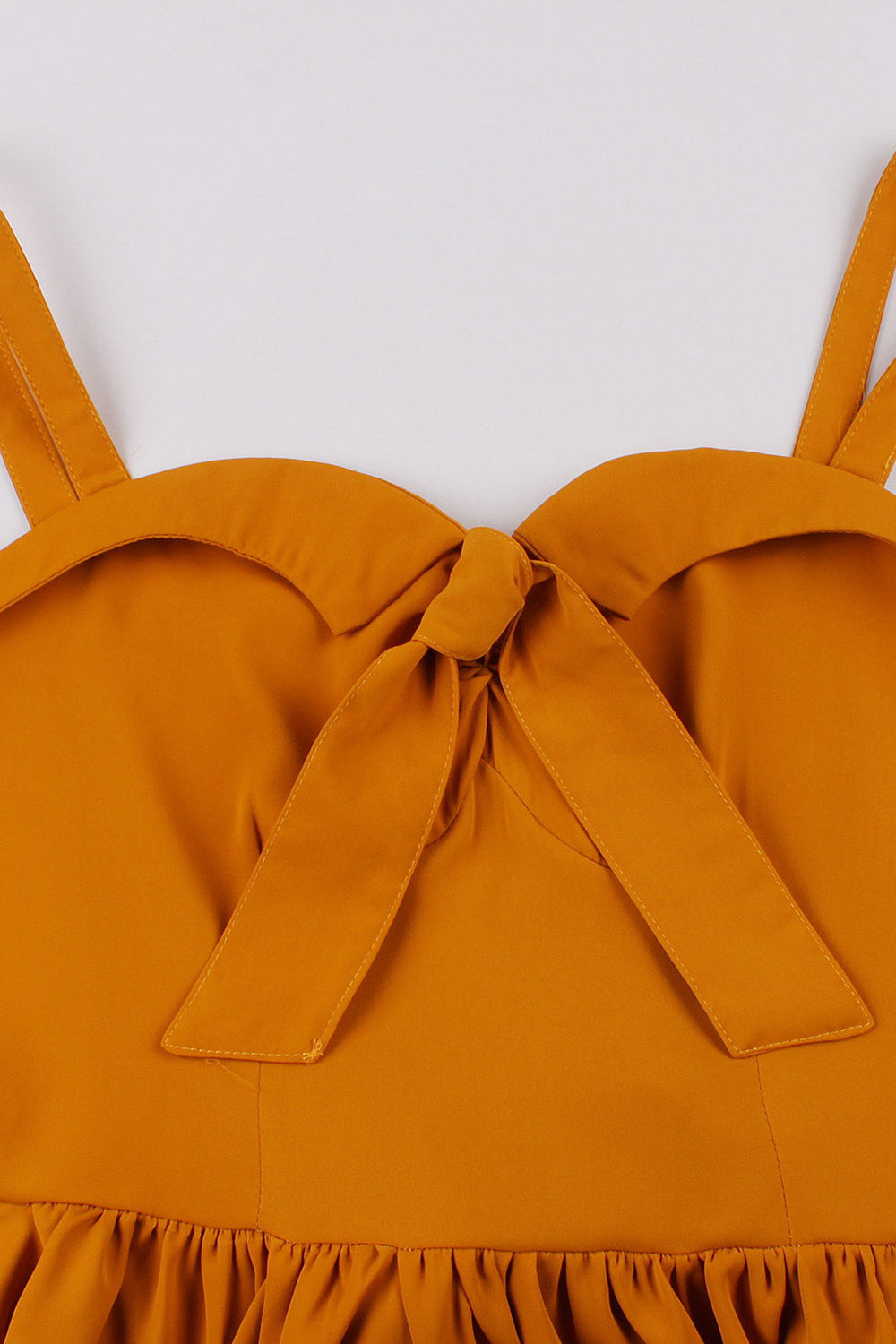 Spaghetti Straps Yellow Swing Vintage Dress