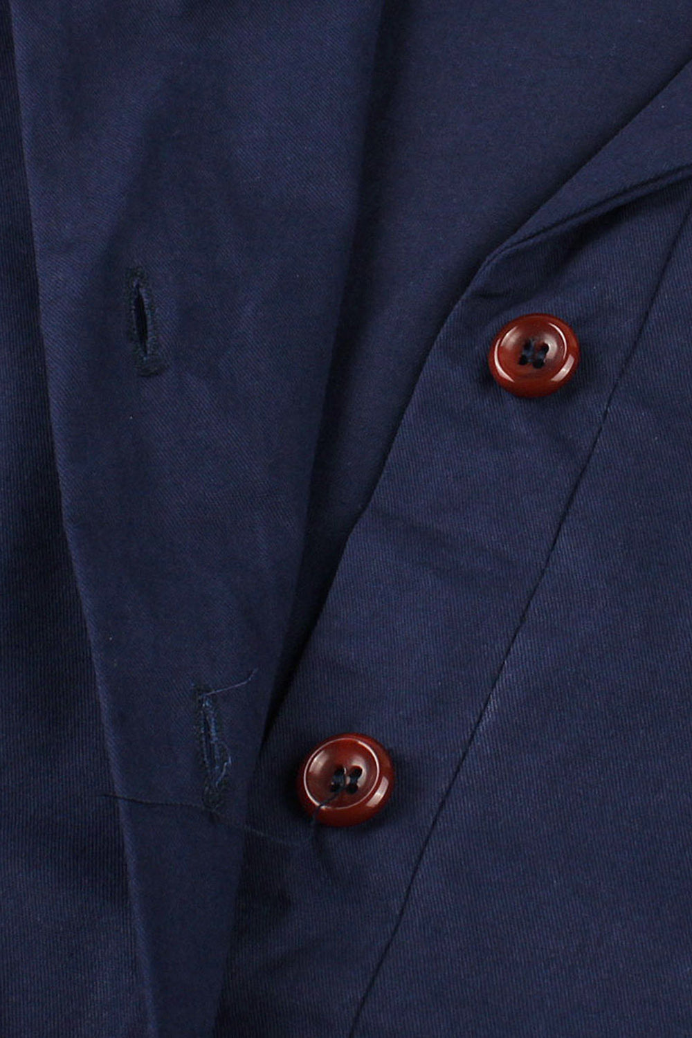 Navy Short Sleeves Button 1950s Dress