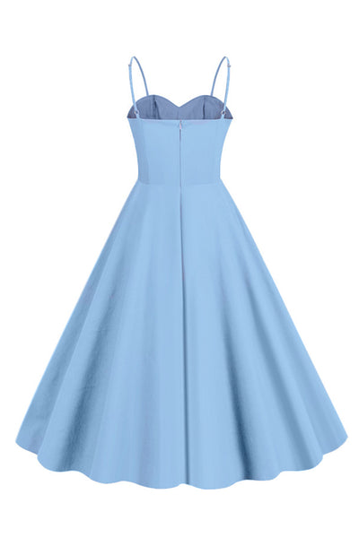 light blue retro dress Light Blue Short 1950s Vintage Style Dress with Short Sleeves