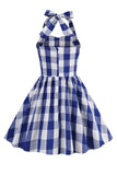 Halter Plaid Sleeveless Pink Vintage Girl Dresses