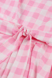 Pink Plaid Pin Up Vintage 1950s Dress