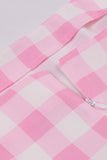 Pink Plaid Pin Up Vintage 1950s Dress