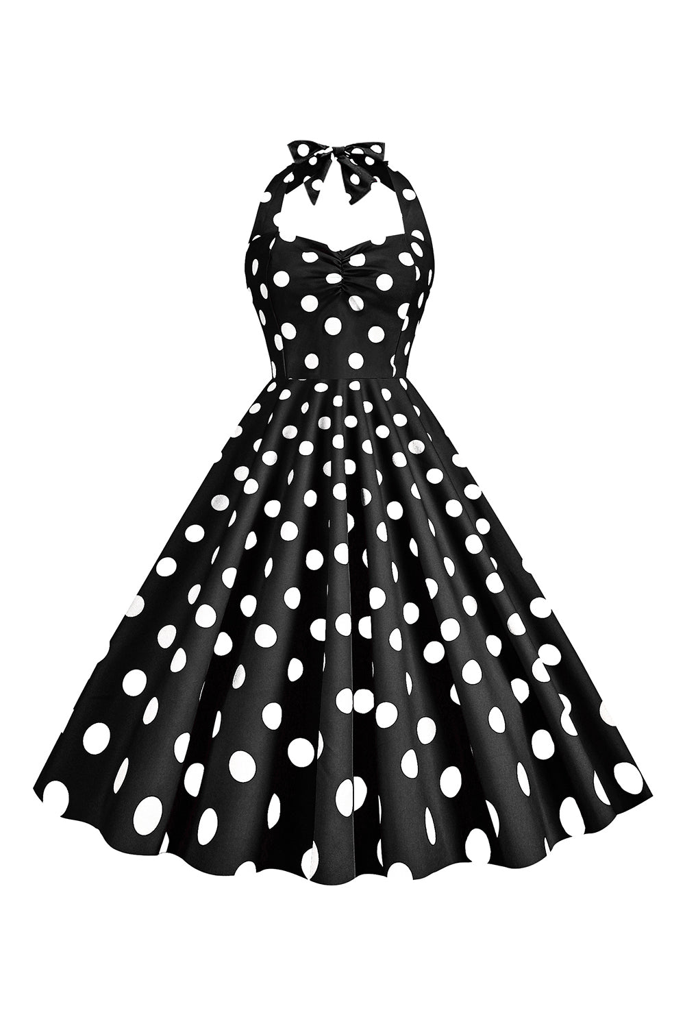 Pink Polka Dots Pin Up Vintage 1950s Dress