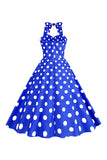 Pink Polka Dots Pin Up Vintage 1950s Dress