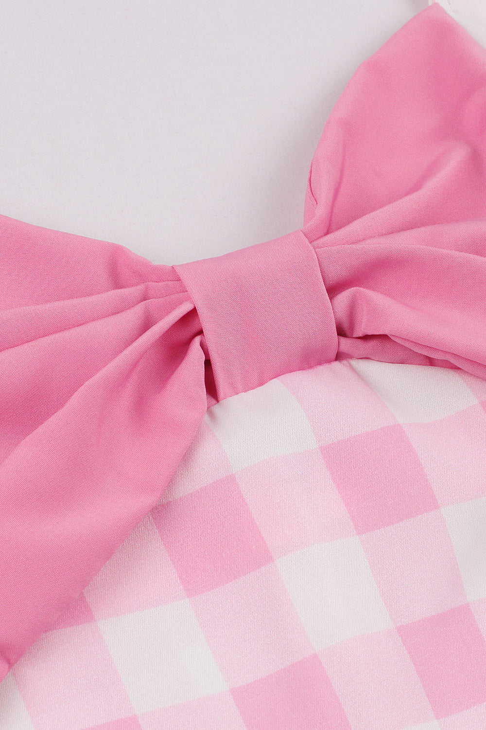 Retro Styles A Line Halter Neck Pink Plaid 1950s Dress
