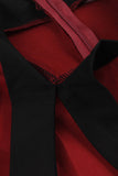 Red A Line 1950s Swing Dress with Belt