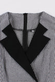 Long Sleeves Plaid Swing 1950s Dress with Belt