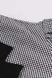 Long Sleeves Plaid Swing 1950s Dress with Belt