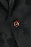 Notched Lapel Single Breasted Black Blazer